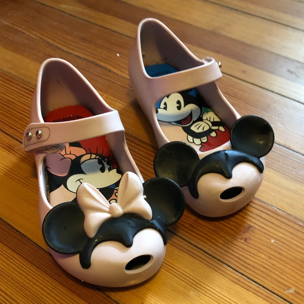 Mini Melissa Mickey and Minnie pink Mary Janes 9